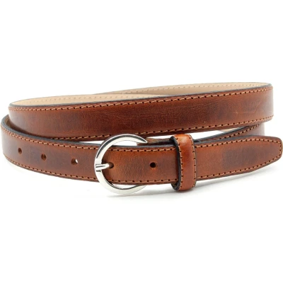 Afbeelding van JV Belts dames riem Cognac 2.5 cm breed Echt Leer Taille: 95cm Totale lengte riem: 110cm