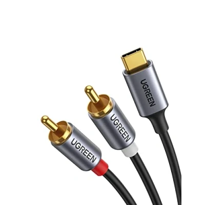 Afbeelding van UGREEN USB C naar 2RCA Audio Kabel Compatibel met Galaxy S23 Ultra, S23+, S23, S22, S21+,S21; iPad pro 2021,MacBook Pro/Air 2020,HUAWEI P40, PS5 enz.