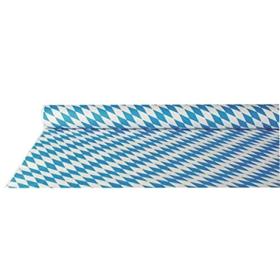 Afbeelding van PAPSTAR 12543 damasttafelkleed tafelkleed ruit Oktoberfest, 10 x 1 m, Beiers blauw