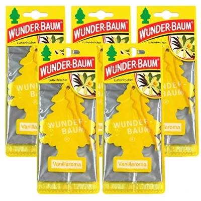 Afbeelding van Wunderbaum 5 x vanillaroma originele luchtverfrisser geurboom voertuiggeur 1 stuks