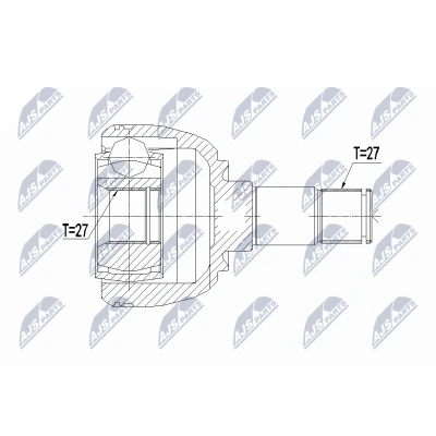 Afbeelding van Homokineet reparatie set, aandrijfas NTY NPW ME 085