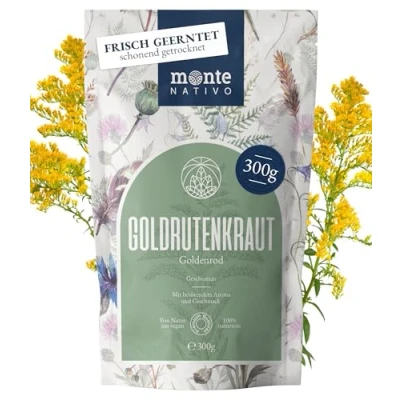 Afbeelding van Guldenroede kruidenthee Monte Nativo (300g) Zacht gedroogde Losse thee 100% natuurlijk, zonder toevoegingen Aromatische voor een heerlijke infusie