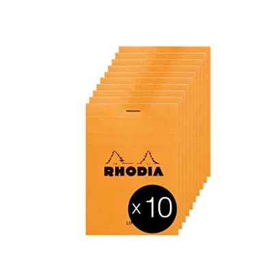 Afbeelding van RHODIA 12600C notitieblok nr. 12, 8,5 x 12 cm, gelinieerd, 80 vellen, wit g, gecoat papier, 10 stuks