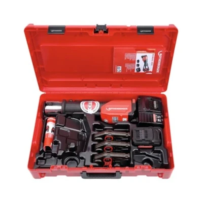 Afbeelding van Rothenberger romax 4000 persmachineset th in kunststof koffer met lader 1x accu 18v 4 0 ah li ion persbekken 16 20 26mm 1000001925