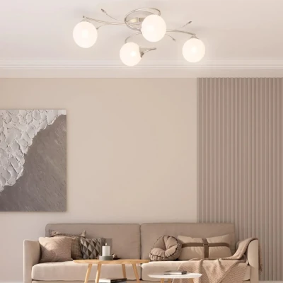 Afbeelding van Plafondlamp met glasbollen rond 4xG9