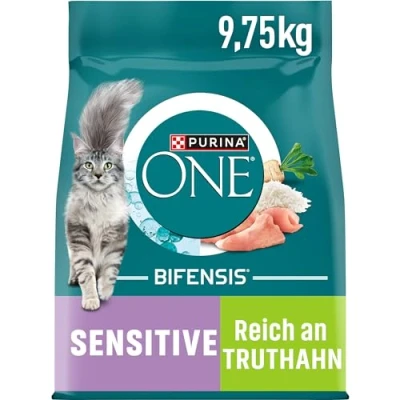 Afbeelding van 8,75 kg + 1 gratis! Purina ONE 9,75 Sensitive met Kalkoen (9,75 kg)