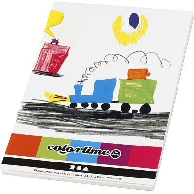 Afbeelding van Creativ Company Tekenblok Wit A4 120gr, 50 Vellen