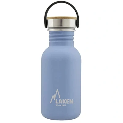 Afbeelding van RVS fles Basic Steel Bottle 500ml ,Bamboo S/S Cap Blauw