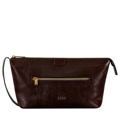 Afbeelding van Time Resistance Leren Make uptas Tas Dopp Kit voor Heren Reismake Toilettas