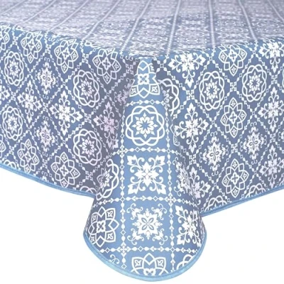 Afbeelding van Wasdoek tafelkleed van wasdoek, afwasbaar, rechthoekig, 140 x 180 cm, blauwgrijs