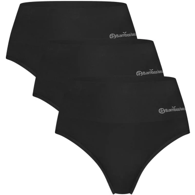 Afbeelding van Comfortabel &amp; Zijdezacht Bamboo Basics Seamless High Waist Strings Zoey (3 pack) Zwart XL