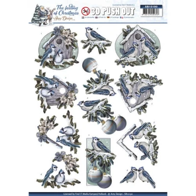 Afbeelding van Christmas Birds The feeling of 3D Push Out Amy Design