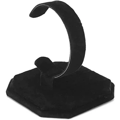 Afbeelding van POFET 2 stks Velvet C Type Ontwerp Sieraden Armband Horloge Display Rack Stand Houder Nieuwe Gift Zwart