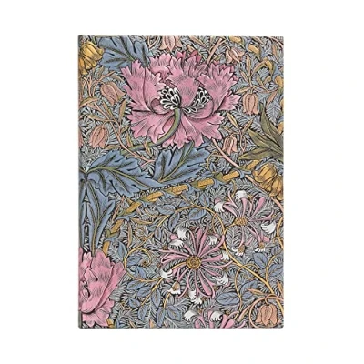 Afbeelding van Notitieboek Paperblanks Morris Pink Honeysuckle Midi Blanco