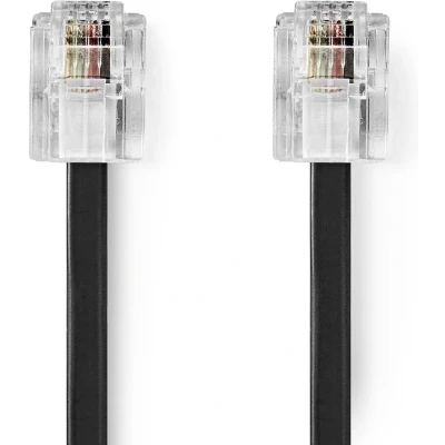 Afbeelding van Telecom RJ11 kabel 2 meter (Zwart)