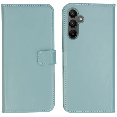 Afbeelding van Samsung Galaxy A15 (5G) Hoesje Echt leder Selencia Bookcase Lichtblauw Telefoonhoesje