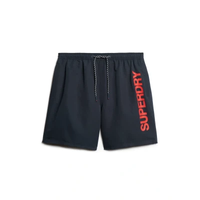 Afbeelding van Superdry Graphic Zwemshorts, Heren, Maat: Large, Richest navy