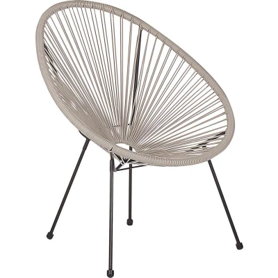 Afbeelding van Beliani ACAPULCO Cocktailstoel Grijs PE rotan