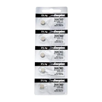 Afbeelding van Energizer 364 363 Silver Oxide Watch Batteries 5pk SR621SW SR60