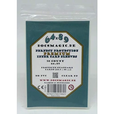 Afbeelding van Docsmagic.de 50 Premium Perfect Protection Inner Card Sleeves Clear 63,5 x 88 Standard Size 64 89
