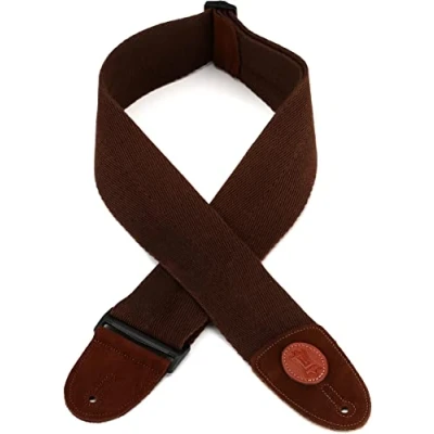 Afbeelding van Levy&#039;s MSSC4 BRN gitaarriem 3&quot; Heavy Cotton gitaarband W suède uiteinden bruin