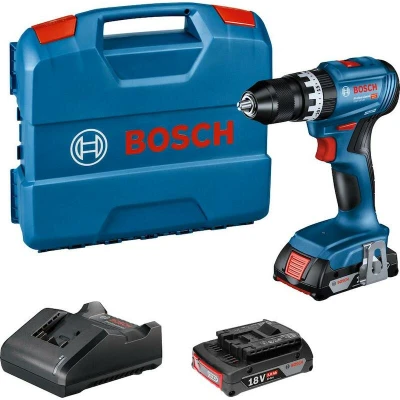 Afbeelding van Bosch Blauw GSB 18V 45 accu Schroef en klopboormachine 2 x 2,0 Ah + oplader In L case 06019K3302