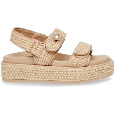 Afbeelding van Steve Madden Bigmona Nat Raffi Dames Sandalen SM11003034 02002 380 Maat 41