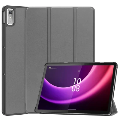Afbeelding van Lenovo Tab P11 (2nd gen) Hoes: iMoshion Trifold Bookcase Grijs Kunstleder Tablet Hoezen