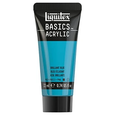Afbeelding van Liquitex 8870495​ Basics acrylverf Brilliant Blue, 22 ml tube, lichtecht, waterbestendig, voor het schilderen en decoreren van hout, metaal, keramiek, kunststof, canvas