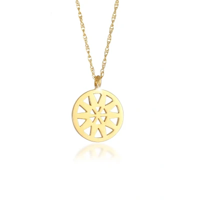 Afbeelding van Elli Dames Statement Ketting Ornament Hanger Geo Look in 925 Sterling Zilver Verguld
