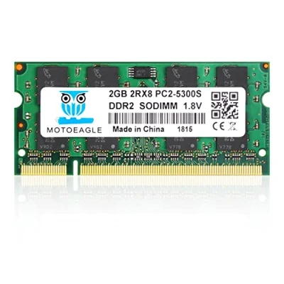 Afbeelding van 2GB DDR2 667MHz PC2 5300 5300S SODIMM 200 pin 1,8V CL5 niet ECC ongebufferd notitieboek werkgeheugen