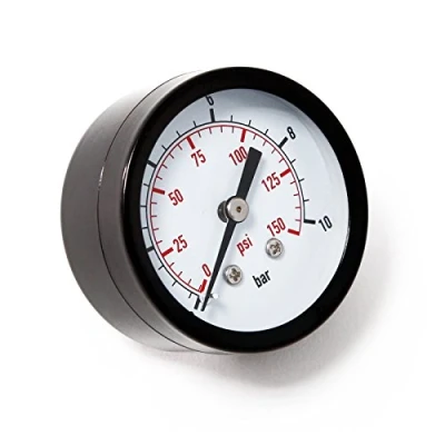 Afbeelding van Manometer drukvat radiaal DN8 (1/4&quot;) 12,9 mm 0 10 bar 140 PSI diameter 50mm drukweergave