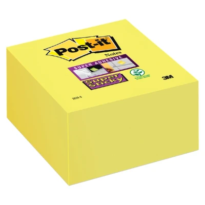 Afbeelding van Memoblok 3M Post it 2028 Super Sticky 76x76mm kubus neon geel
