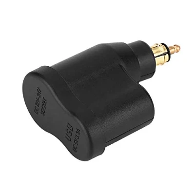Afbeelding van Sigarettenaansteker Oplader Adapter, 12 24 V 3.3A Motorfiets Dual USB Power Adapter voor Hella DIN Plug