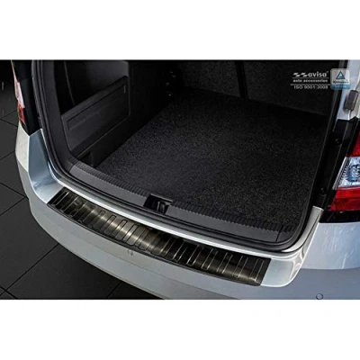 Afbeelding van Avisa Zwart RVS Achterbumperprotector passend voor Skoda Fabia III Combi 2015 &#039;Ribs&#039;