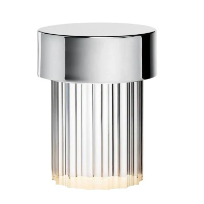 Afbeelding van Flos Last Order Fluted tafellamp LED oplaadbaar zilver