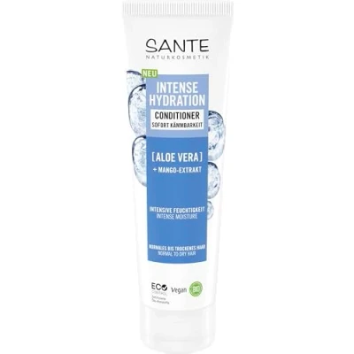 Afbeelding van SANTE Naturkosmetik Intense Hydration Conditioner Aloë Vera + Mango extract, veganistische spoeling met vochtboost voor normaal tot droog haar, 150 ml