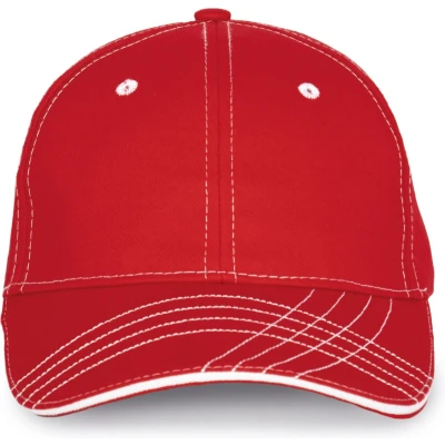 Afbeelding van K up Modieuze Cap Met 6 Segmenten KP109 Red / White