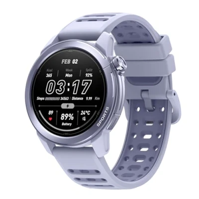 Afbeelding van Mibro GS Active 2 Smartwatch voor Heren, Hardloop Trainingsplan, GPS Sporthorloge met 1,32 inch AMOLED scherm, 5ATM Waterbestendig, 150+ sportmodi, Bluetooth bellen, Padel, Rennen (Lichtpaars)