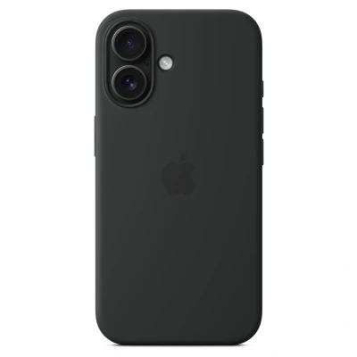 Afbeelding van Origineel Apple iPhone 16 MagSafe Hoesje Siliconen en TPU (zacht) Softcase/Backcover Zwart Telefoonhoesje
