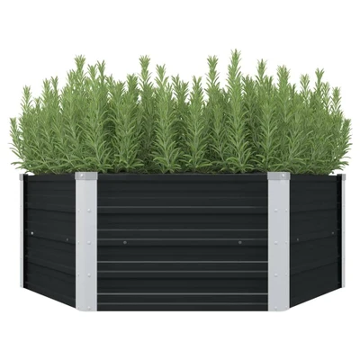 Afbeelding van Plantenbak verhoogd 129x129x45 cm gegalvaniseerd staal antraciet
