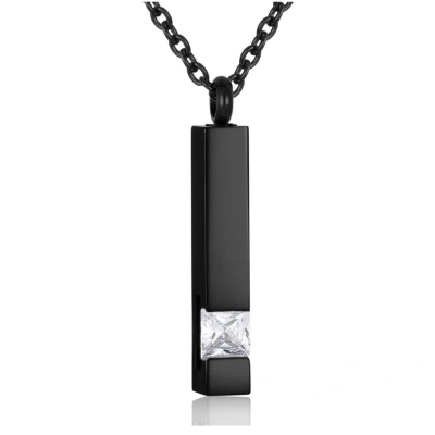 Afbeelding van Luxe Ashanger Met Ketting Assieraad Zwart Wite Steen As Gedenksieraad Urn Incl. vuller