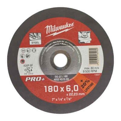 Afbeelding van Milwaukee Accessoires Metaalafbraamschijf SG27 180 x 6 mm PRO+ 10 stuks 4932451503