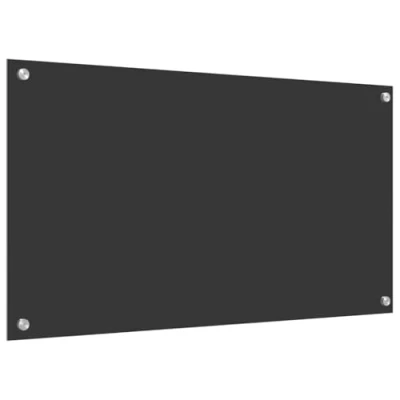 Afbeelding van vidaXL Keuken Achterwand Donkergrijs Geharde glazen 90 x 50 0.6 cm