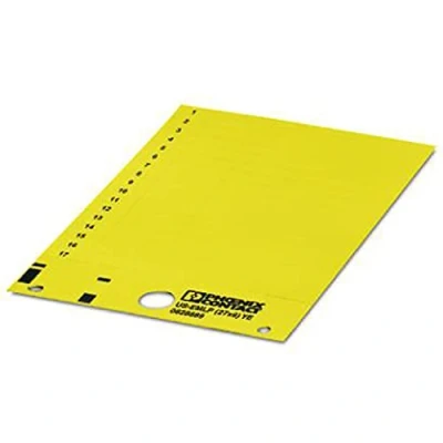 Afbeelding van Phoenix Contact 0828889 US EMLP (27X8) YE Apparaatmarkering Montagemethode: Plakken Markeringsvlak: 27 x 7.93 mm Geel Aantal markeringen: 510 10 katernen
