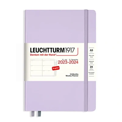 Afbeelding van LEUCHTTURM1917 367596 weekkalender medium (A5) 2024, 18 maanden, lila, Engels