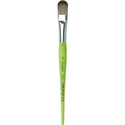 Afbeelding van da Vinci Student Series 375, geschikt voor school en hobby kwast, Filbert Elastic Synthetisch met groene matte handgreep, maat 20 (375 20)