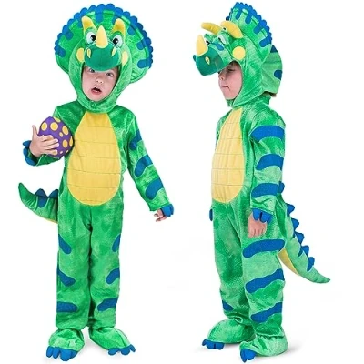 Afbeelding van Spooktacular Creations Groen Triceratops kostuum (peuter (3 4 jaar))