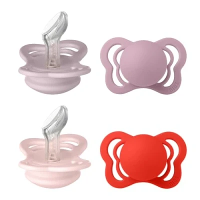 Afbeelding van BIBS Couture Speen verpakking van 4 stuks. BPA vrij, Anatomische speen. Siliconen, Geproduceerd in Denemarken, Maat 1 (0 6 maanden), Blossom Mix