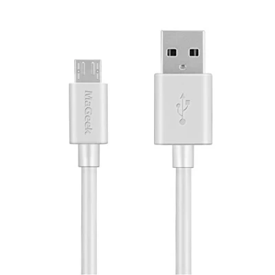Afbeelding van MaGeek 1,8m Lang Premium Micro USB Kabel High Speed 2.0 Synchronisatie en Oplaadkabel Voor Samsung, Sony, Motorola, LG, Google, Nokia meer (Wit)